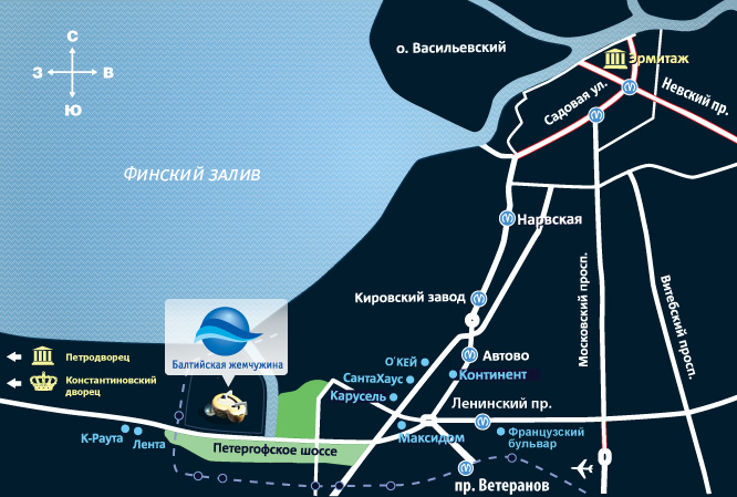 Карта проезда Балтийской Жемчужины